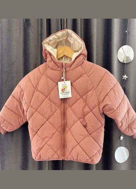 Рожева демісезонна куртка для дівчинки демісезонна на флісі в стилі next BabyStyle