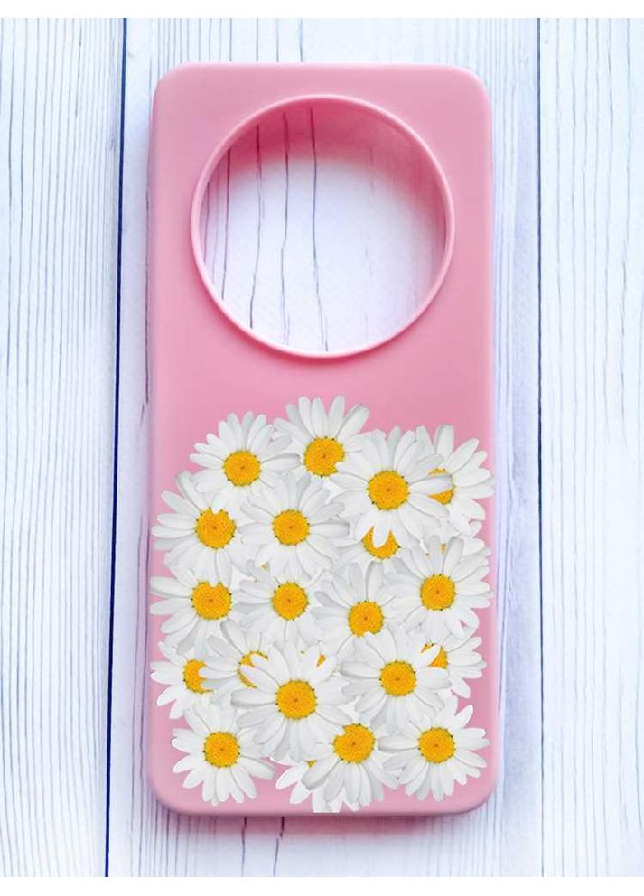 Матовий рожевий чохол на Xiaomi Redmi 14C/Poco C75 Букет ромашок (принт 40) Creative (355392970)