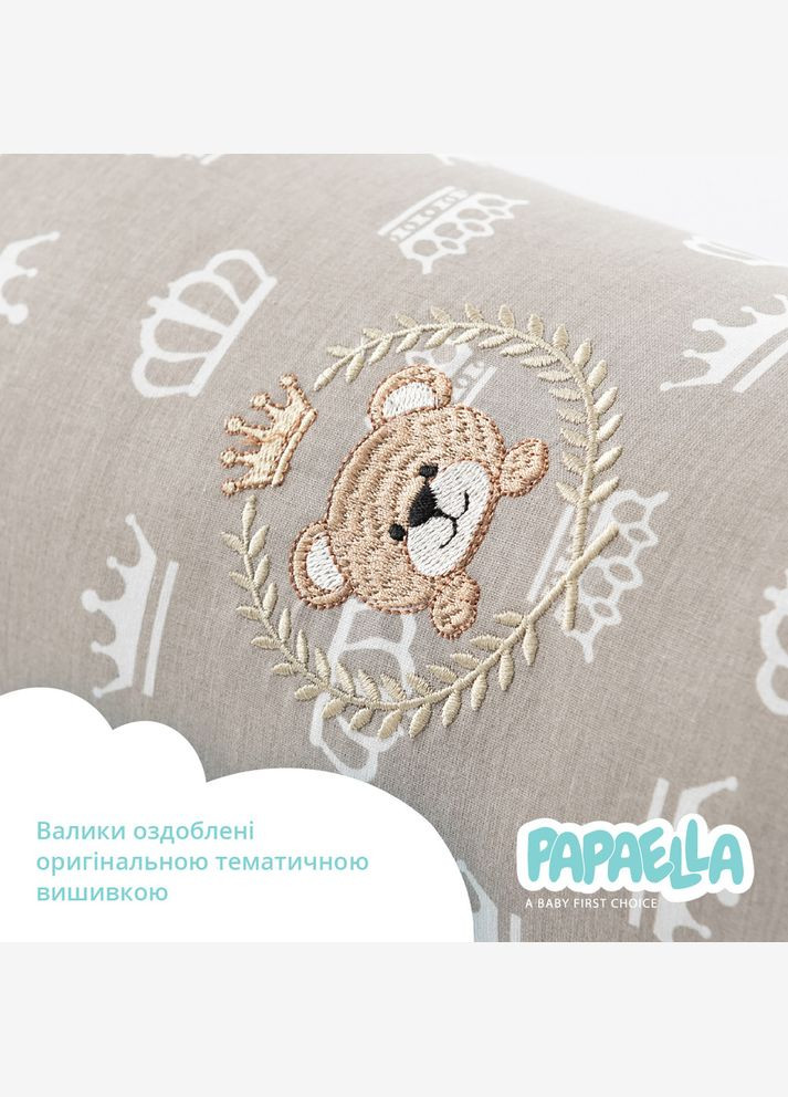 Бортик валик захисний мультифункціональний PAPAELLA 60х15 см 120х15 см дитяче ліжечко м'ята/беж IDEIA (302975670)