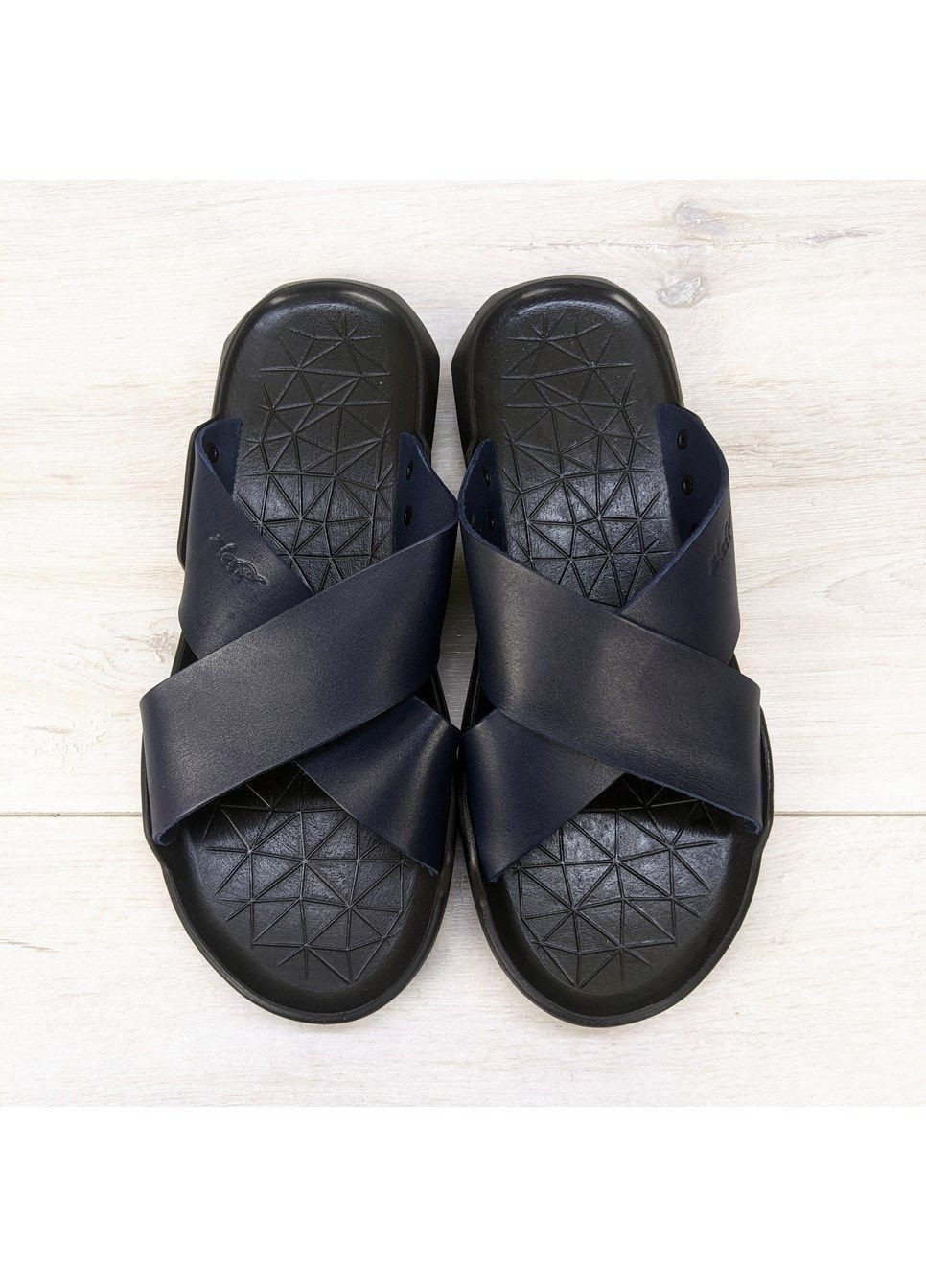 Шльопанці чоловічі шкіряні темно-коричневі 3262 Zlett (294607270)