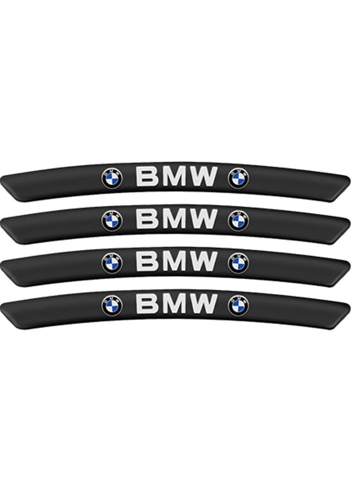 Эмблема обода колеса 4шт АЛЮМИНИЙ наклейка на диски (скотч) ЧЕРНЫЕ BMW (369610218)
