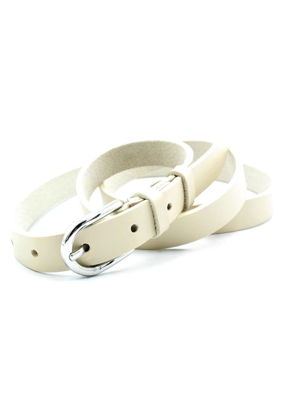 Жіночий шкіряний ремінь 1,8 х 100-120 см Молочний Weatro (340275264)