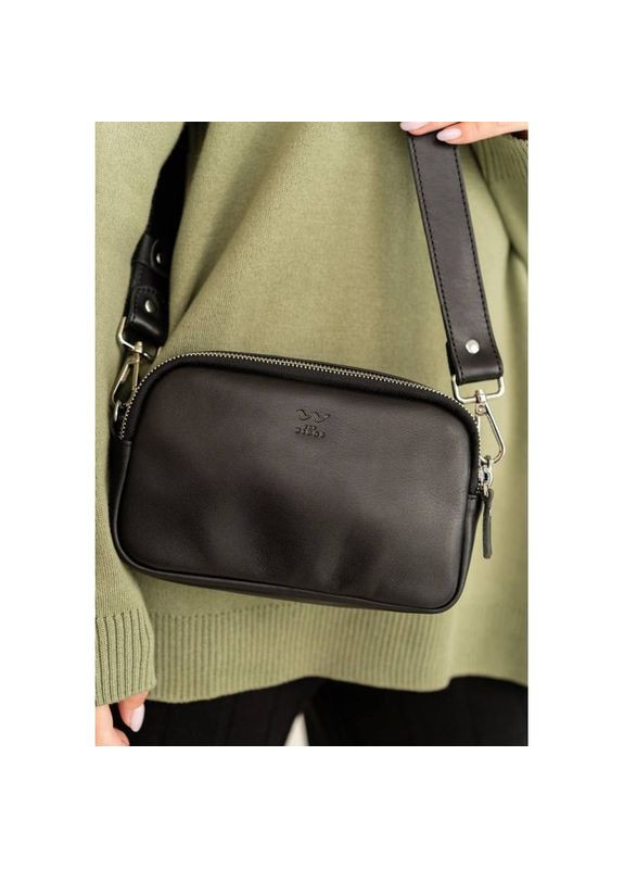 Поясная сумка женская кожаная через плечо Holly Черный The Wings (302007407)