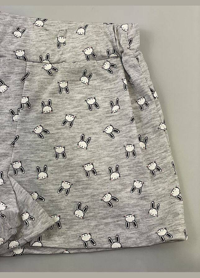 Серая пижама майка и шорты для девочки Flamingo