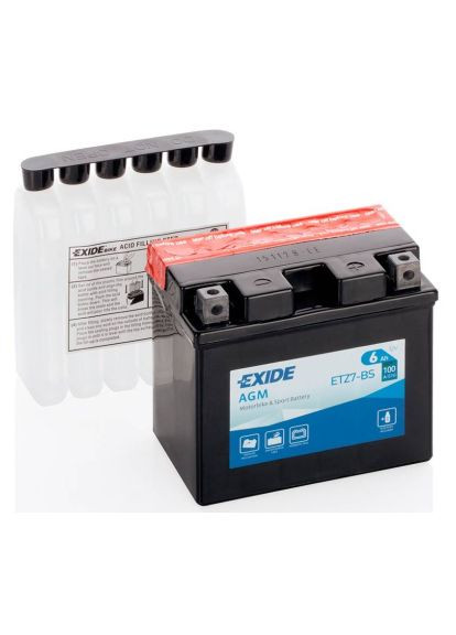 Аккумулятор автомобильный AGM 6Ah Ев (-/+) (100EN) (ETZ7-BS) Exide AGM 6Ah Ев (-/+) (100EN) (370015951)