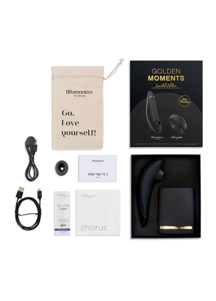 Преміальний подарунковий набір Golden Moments: Premium та We-Vibe Chorus Black Womanizer (340473087)
