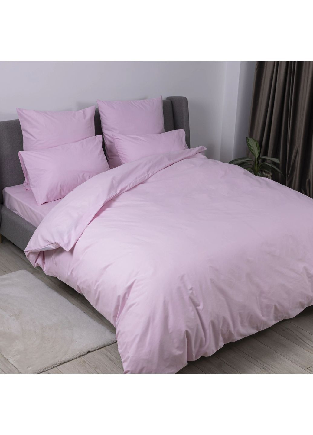 Євро комплект постільної білизни з наволочками 70*70 см, 115 гр/м2 гіпоалергенний Pastel Rose Рожевий (12900200215) ТЕП (364100061)