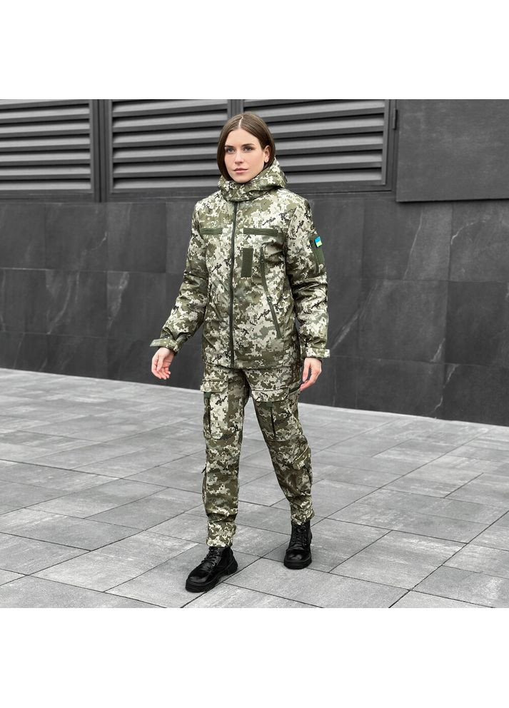 Оливкова (хакі) зимня куртка motive зима жіноча піксель Pobedov