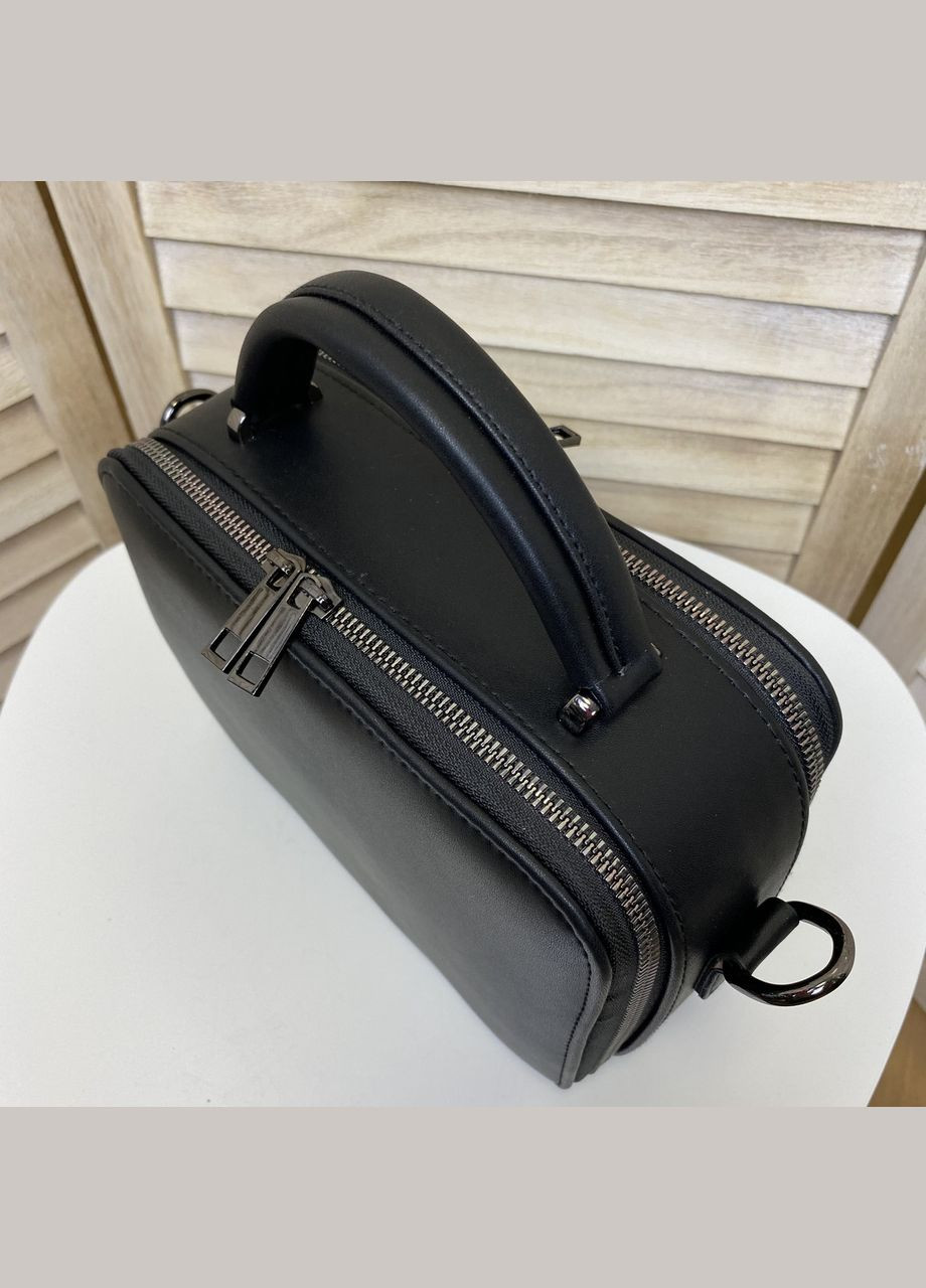 Жіноча міні сумочка клатч через плече із еко-шкіри під рептилію чорна (sku_760) No Brand (330575536)