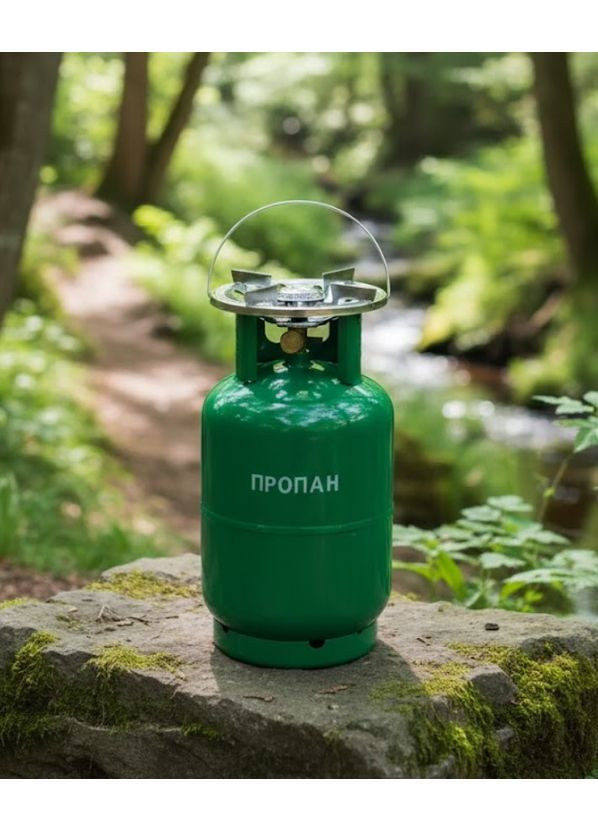 Комплект газовий балон 12 л і пальник для кемпінгу та відпочинку Зелений (2104618808) No Brand (370605117)