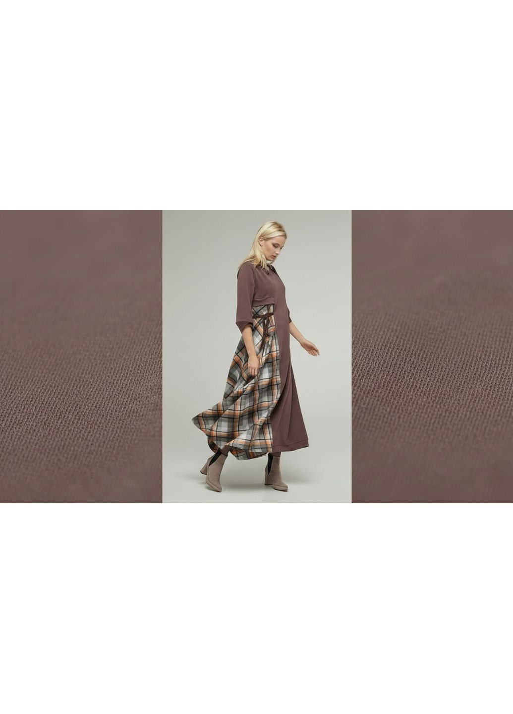 Коричнева повсякденний жіноча повсякденна сукня монтероз mkpr2067-1 Modna KAZKA