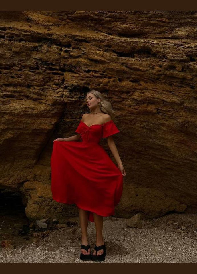 Червона жіноча бавовняна сукня колір червоний р.42/46 450382 New Trend