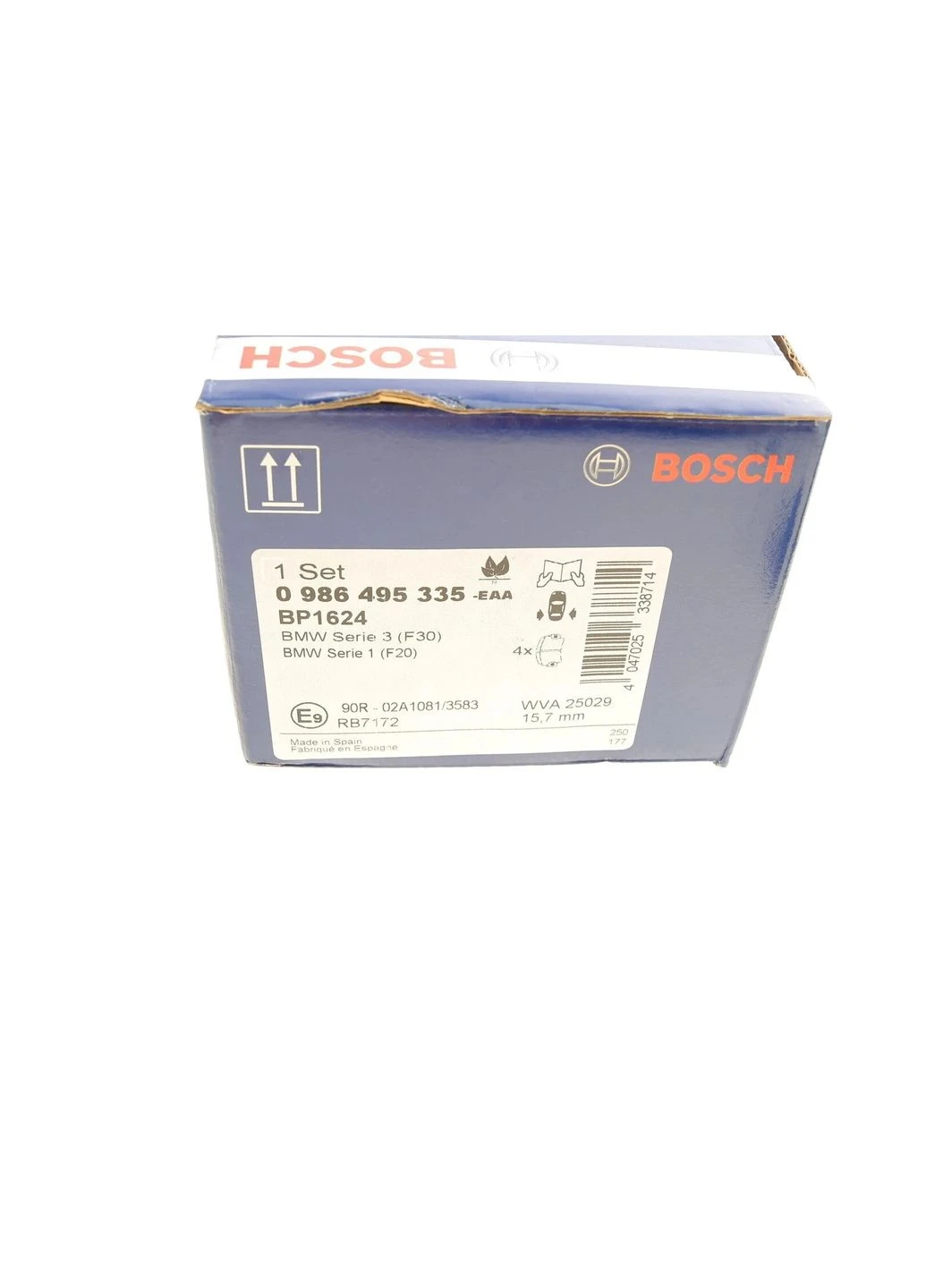 Колодки тормозные (задние) BMW 1 (F20/F21)/ 3 (F30/F31/F34) 11- (Brembo) B37/B47/N13/N47 0 986 495 335 (opt-om) Bosch (362145382)