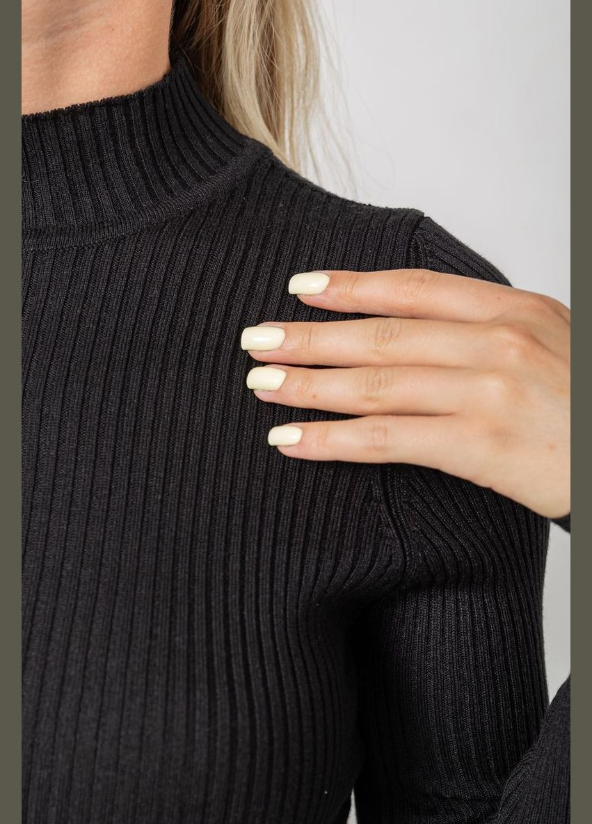 Черный демисезонный водолазка женская в рубчик Ager