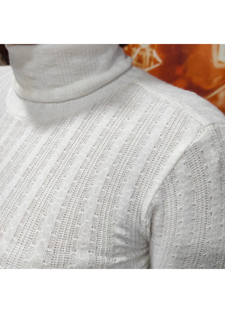 Білий демісезонний гольф j.london жіночий віскоза під горло узор коса 50 J. London