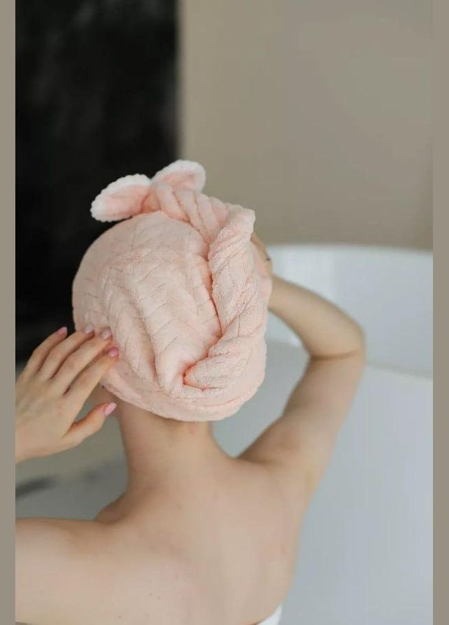 Рушник-шапка для волосся з мікрофібри чалму Персиковий (П4К-chalma-001-05) No Brand персиковий