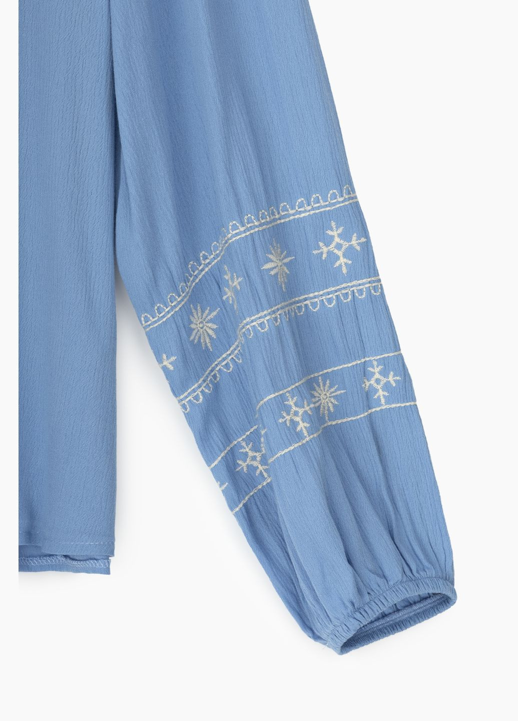 Голубая рубашка с вышивкой женская 33018 Park Karon хлопок (315978109)