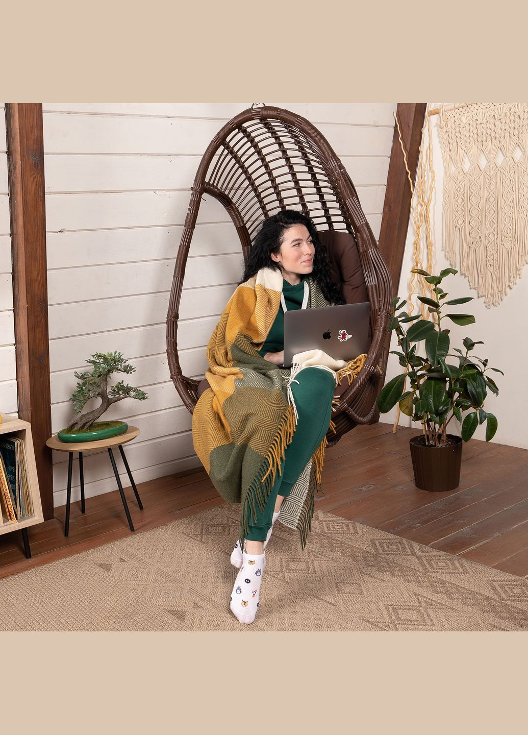 Плед мериносовий Клітинка 140x200 см Love You (305575558)