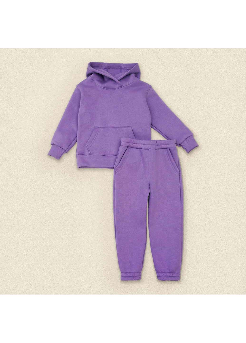 Фиолетовый демисезонный костюм теплый детский из трехнити на флисе villi dexter's