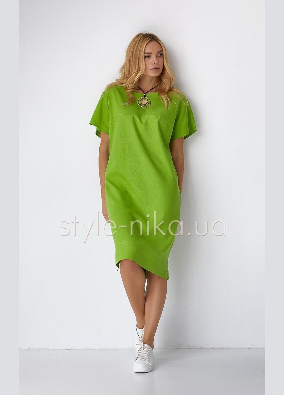 Зелена сукня жіноча літнє по коліно зелене аден mksn968/51-01 Modna KAZKA