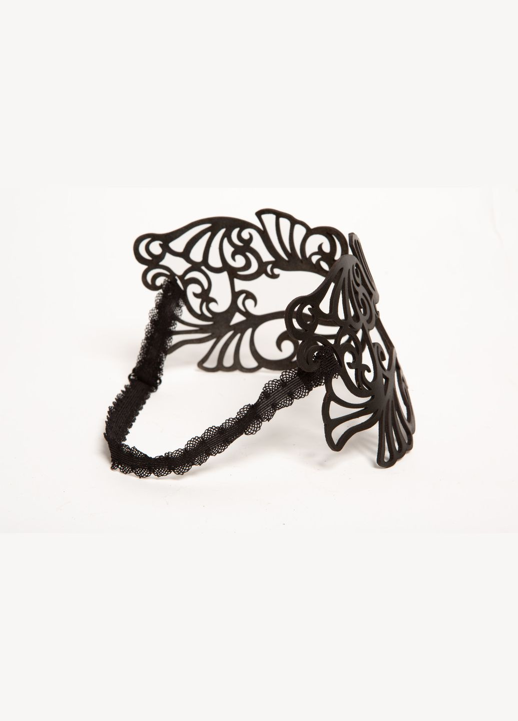 Маска шкіряна ажурна Лисиця чорна MS-12 Edena (307925901)