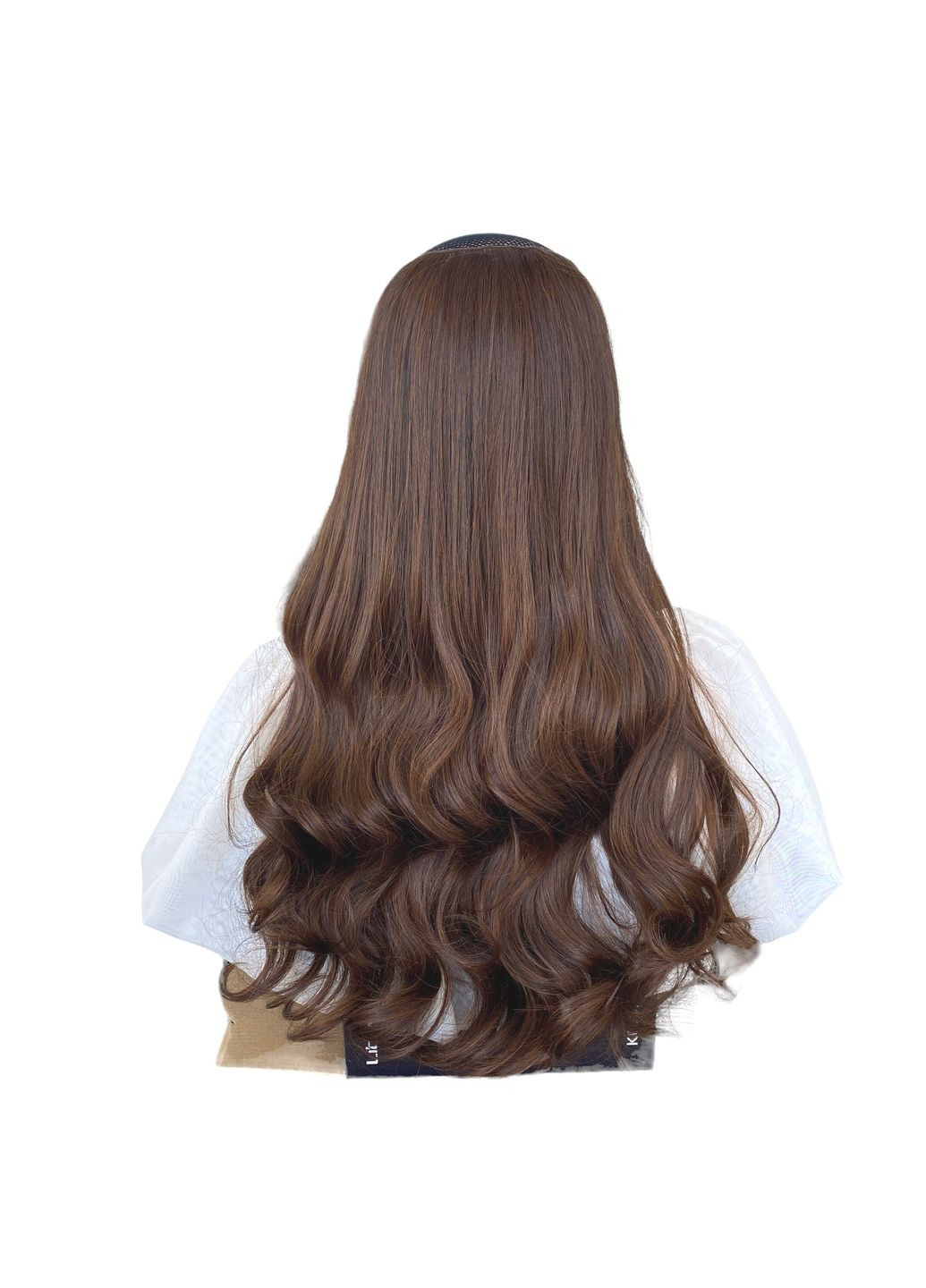 Волосся на заколках світло-коричневі 2/30 хвилясте термо на кліпсах шпильках тресси No Brand 3841 (298685953)