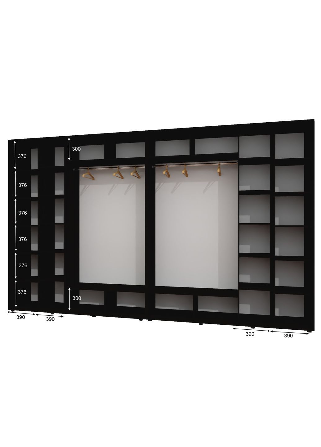 Шкаф-купе четырехдверный 370*60*250 см Венге магия 4 двери ДСП + Зеркало + Зеркало + ДСП ШК-02 Алекса (360478732)