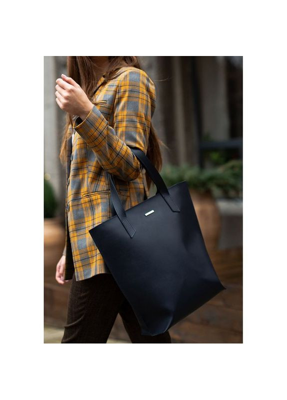 Кожаная сумка женская через плечо шоппер D.D. темно-синяя BlankNote (302008127)