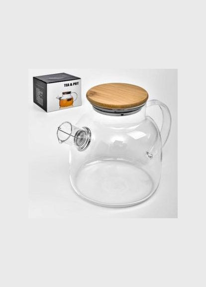 Заварник-графин "Fusion" 1.5л з пружиною-ситом та бамбуковою кришкою R92192 Metr+ (305394466)