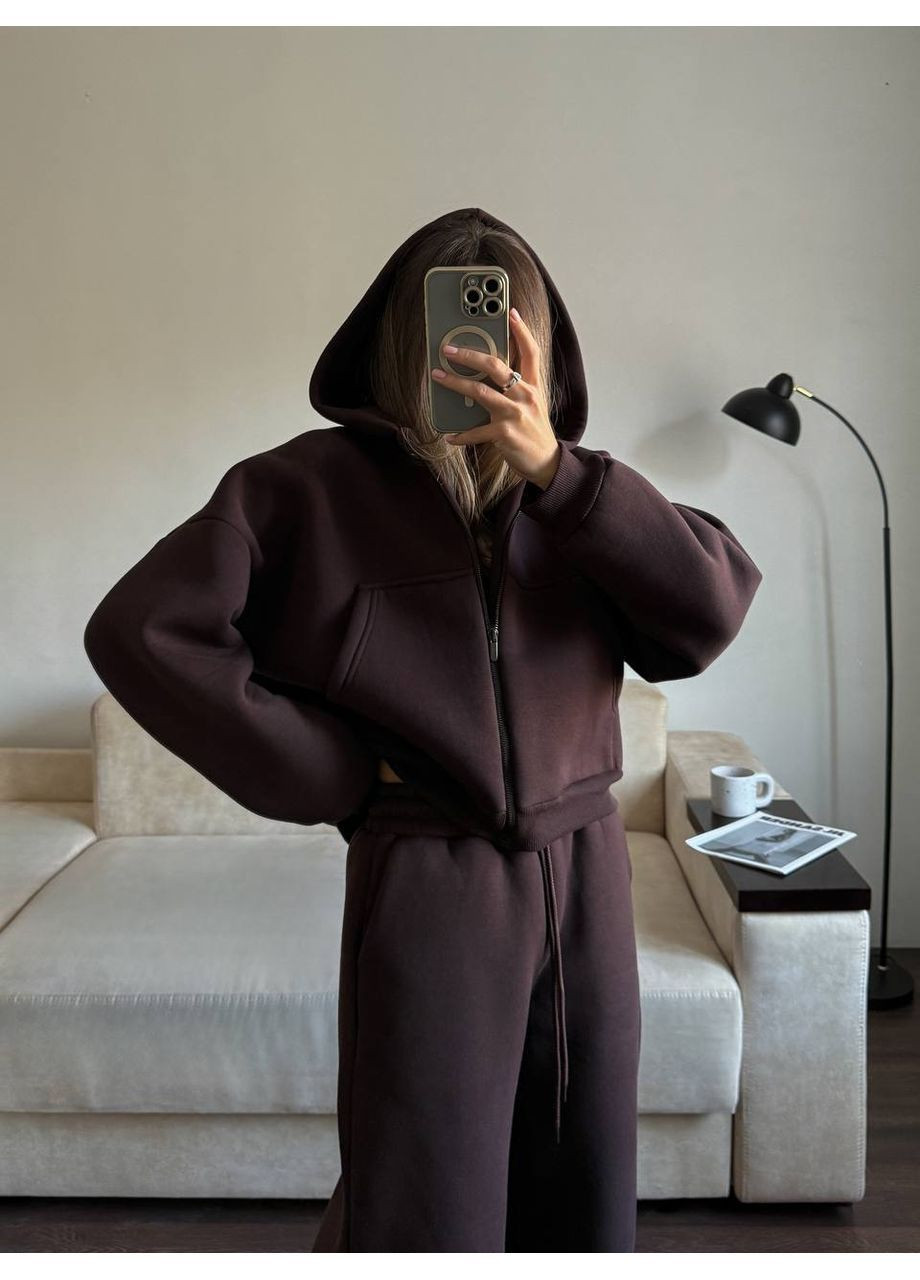 Жіночий утеплений костюм трьохнитка No Brand Р1543-032/2 (370590863)