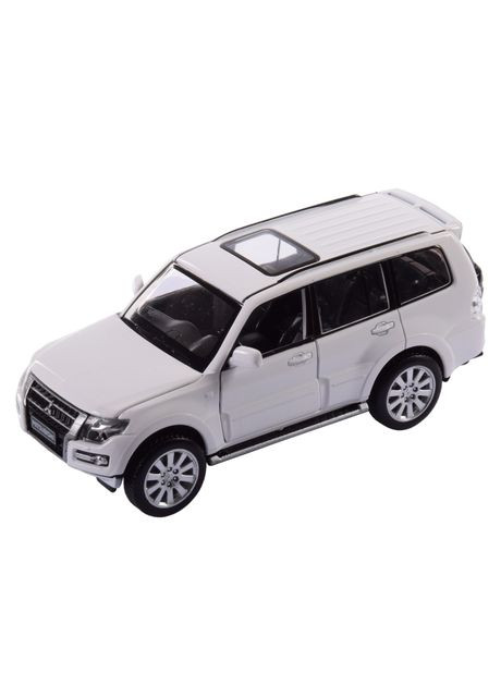 Машина металева Mitsubishi Pajero 4WD Turbo світло звук відкриваються двері капот 1:32 Біла (68463) АВТОПРОМ (365252498)
