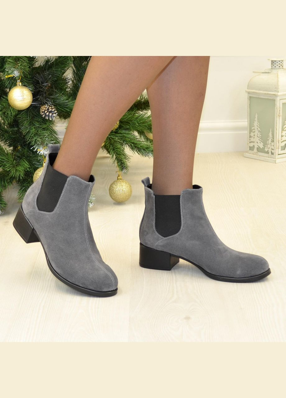 Осенние челси женские замшевые на устойчивом каблуке,. 39 размер Vasha para из натуральной замши