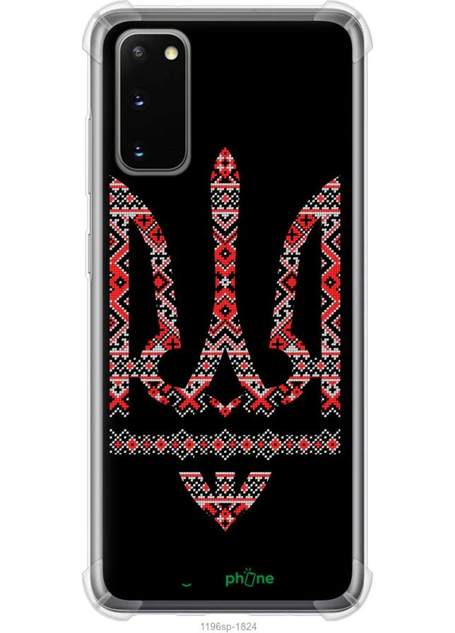 Чехол на Samsung Galaxy S20 Герб - вышиванка на черном фоне "1196sp-1824-70447" Endorphone (392848896)