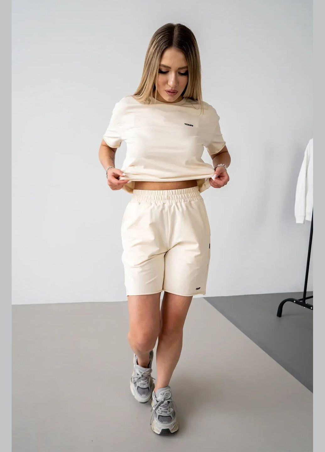 Літній жіночий костюм OVERSIZE Lite Пісочний Teamv (327223052)