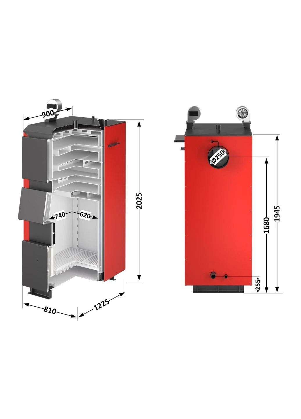Котел твердопаливний сталевий Vulcan Plus V 4.0 Thermo Alliance VPSFW 80 (383059518)