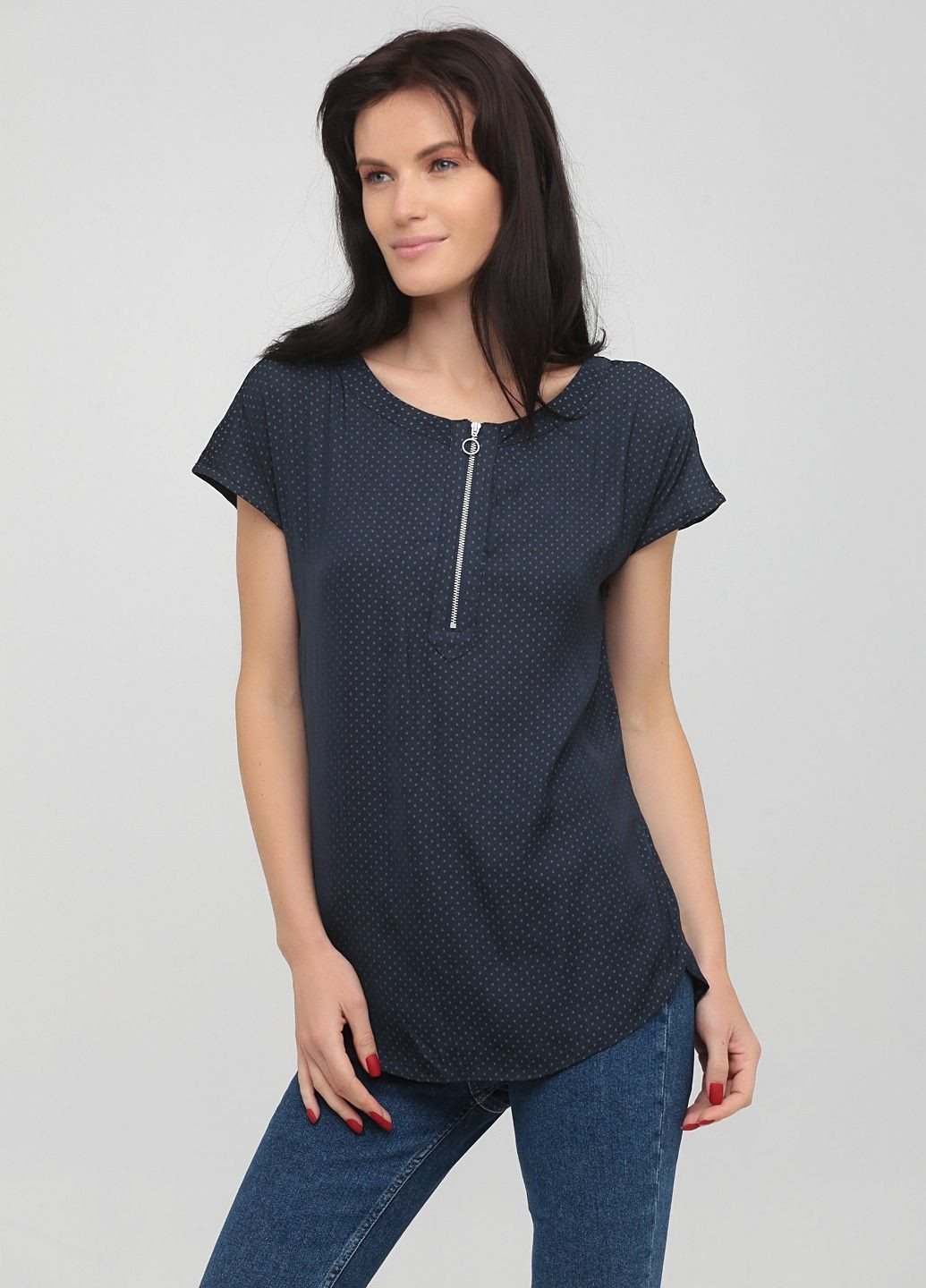 Тёмно-синяя блуза No Brand