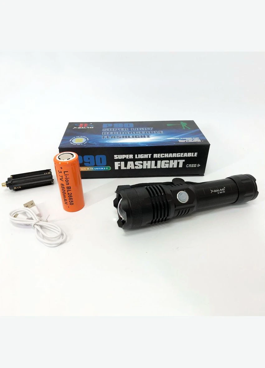 Мощный тактический фонарь BL-B88-P90, Мощный ручной фонарик, CB-765 Мощные фонарики X-Balog (352769366)