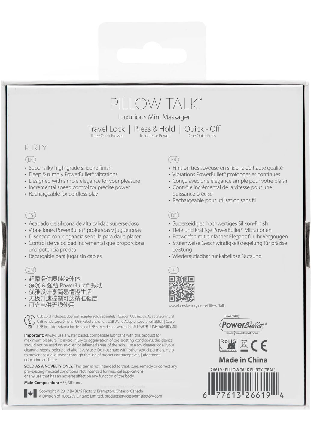 Роскошный вибратор – Flirty Teal с кристаллом Swarovski, гибкая головка Pillow Talk (369948393)