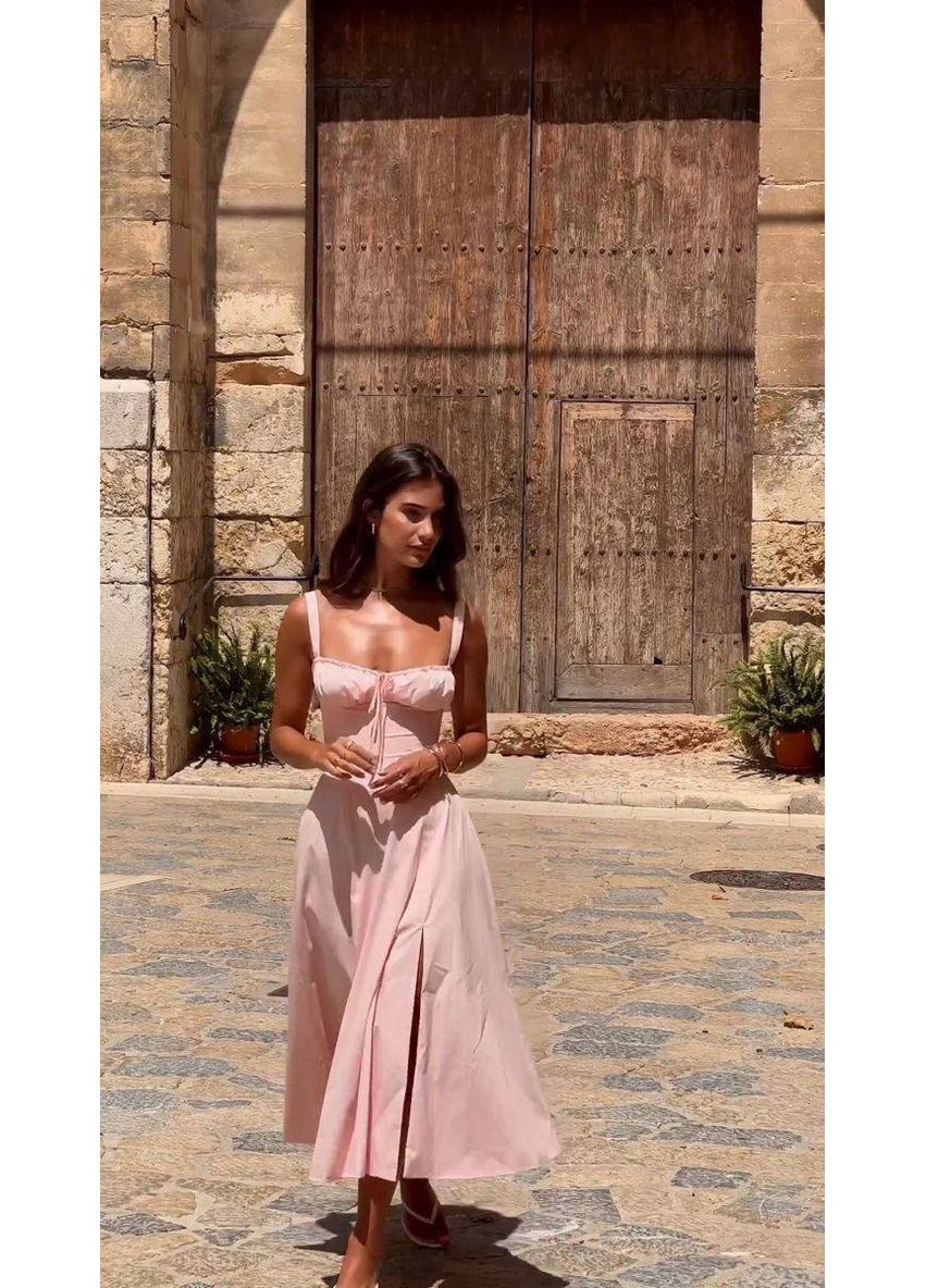Светло-розовое праздничный платье Vione однотонное