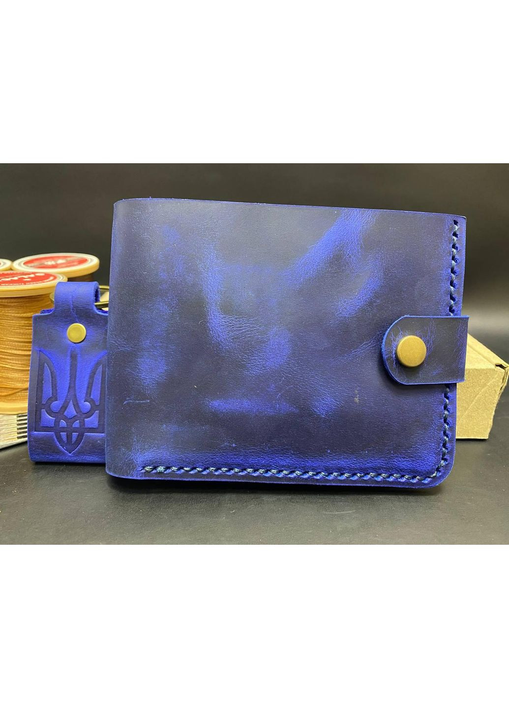 Шкіряний Гаманець з Монетницею Ручної Роботи із Натуральної Шкіри Набір + Брелок Колір No Brand (358203430)