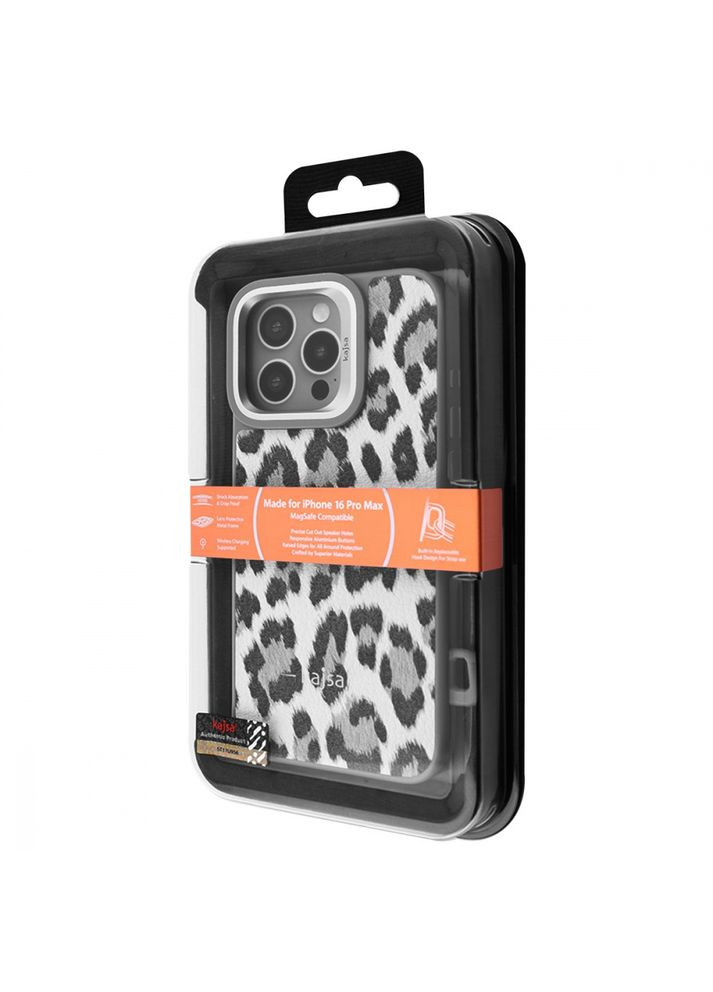 Чохол Leopard Pattern with Magnetic Ring iPhone 16 Pro Max black Kajsa (366831155)