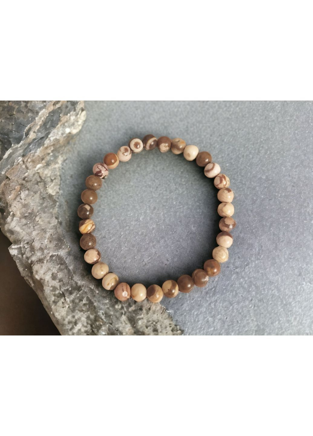 Браслет из натуральной яшмы австралийская зебра 19 см No Brand (362577169)