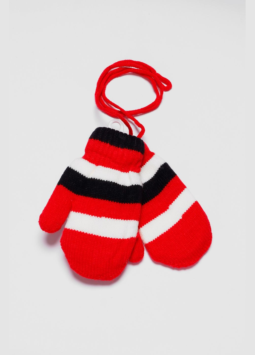 Варежки детские утепленные красного цвета в полосочку Let's Shop (302489187)