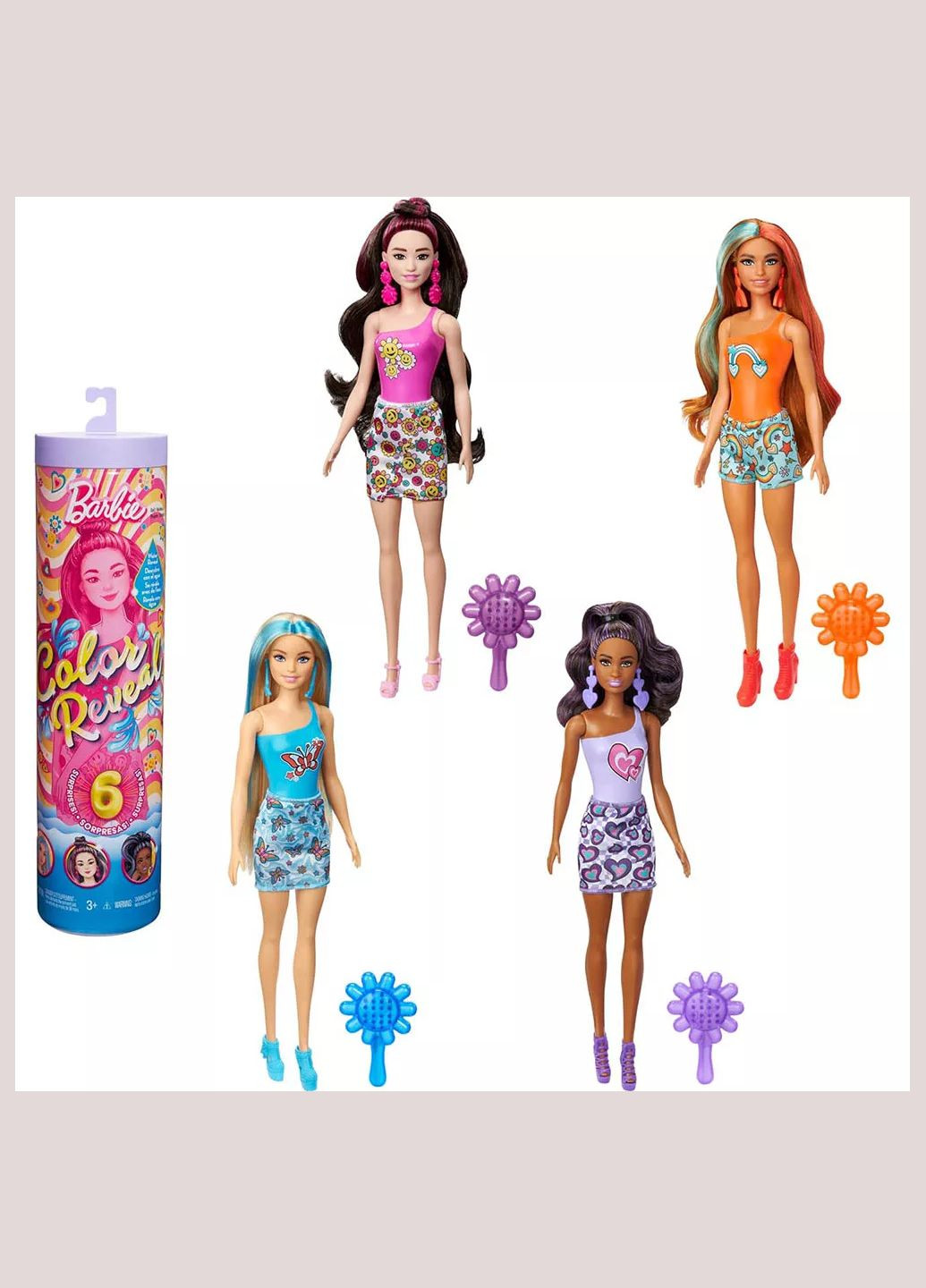Лялька-сюрприз Color Reveal Райдужні та стильні (HRK06) Barbie (331164044)