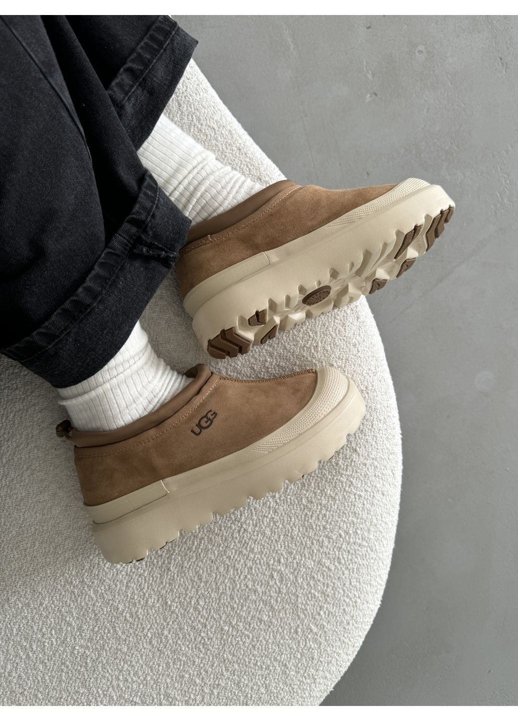 Бежеві Осінні кросівки чоловічі і жіночі ugg tasman hybrid chestnut beige | угі тасман гібрид бежеві No Brand