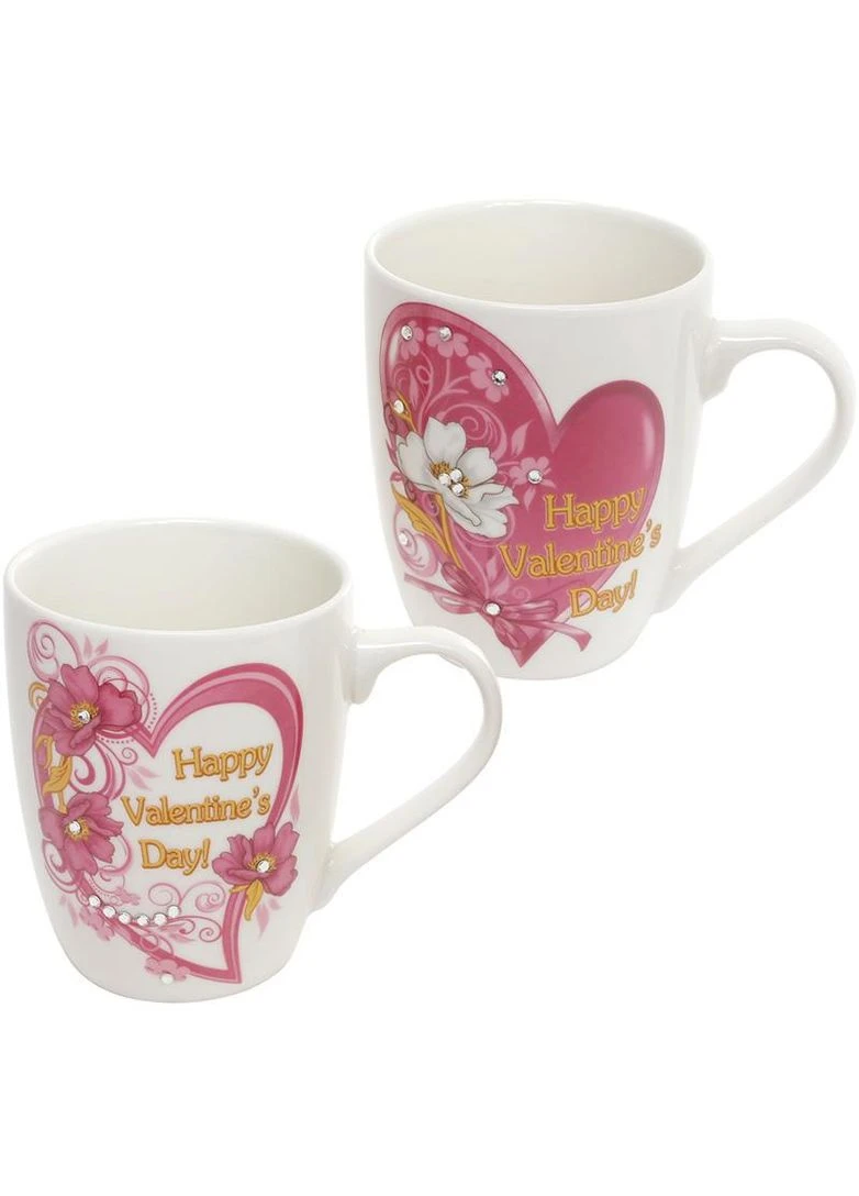 Кружка "Happy Valentine's" 350мл со стразами Bona (330136897)