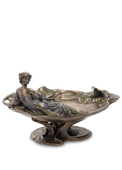 Ваза декоративная настольная Леди и цветы 28х18х18 см 1904306 бронзовое напыление Veronese (302239411)