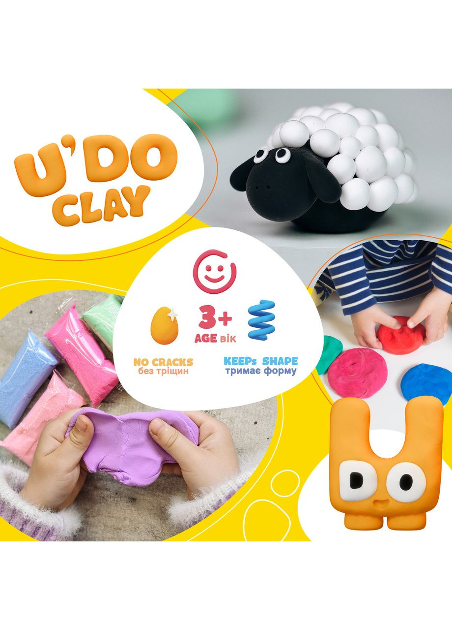 Набір для творчості "U'DO Clay 8 шт." брикет 6 г (30896) Strateg (362431452)