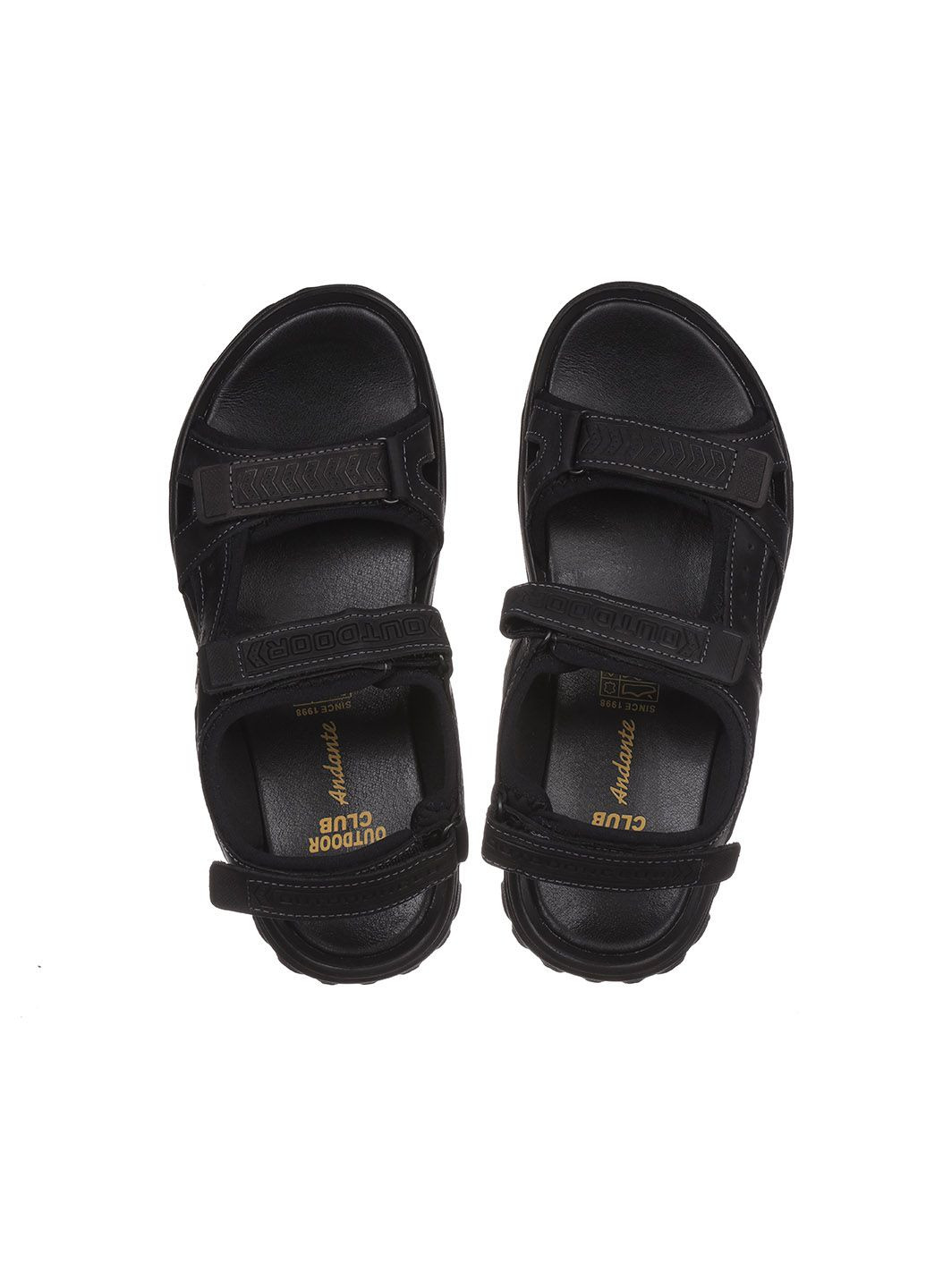 Повседневные мужские сандали из кожи 10а1 Andante на липучке