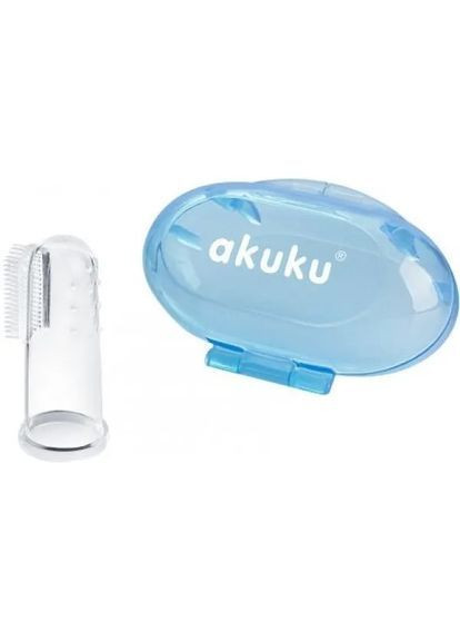 Силиконовая зубная щетка и массажер для десен, голубой футляр () Akuku A0263 (366471558)
